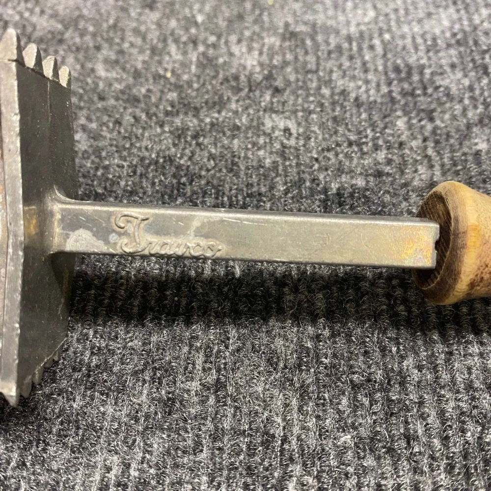 Vintage Irvinware Meat Tenderizer Mallet Aluminum Dual Sided Wood Handle Taiwan